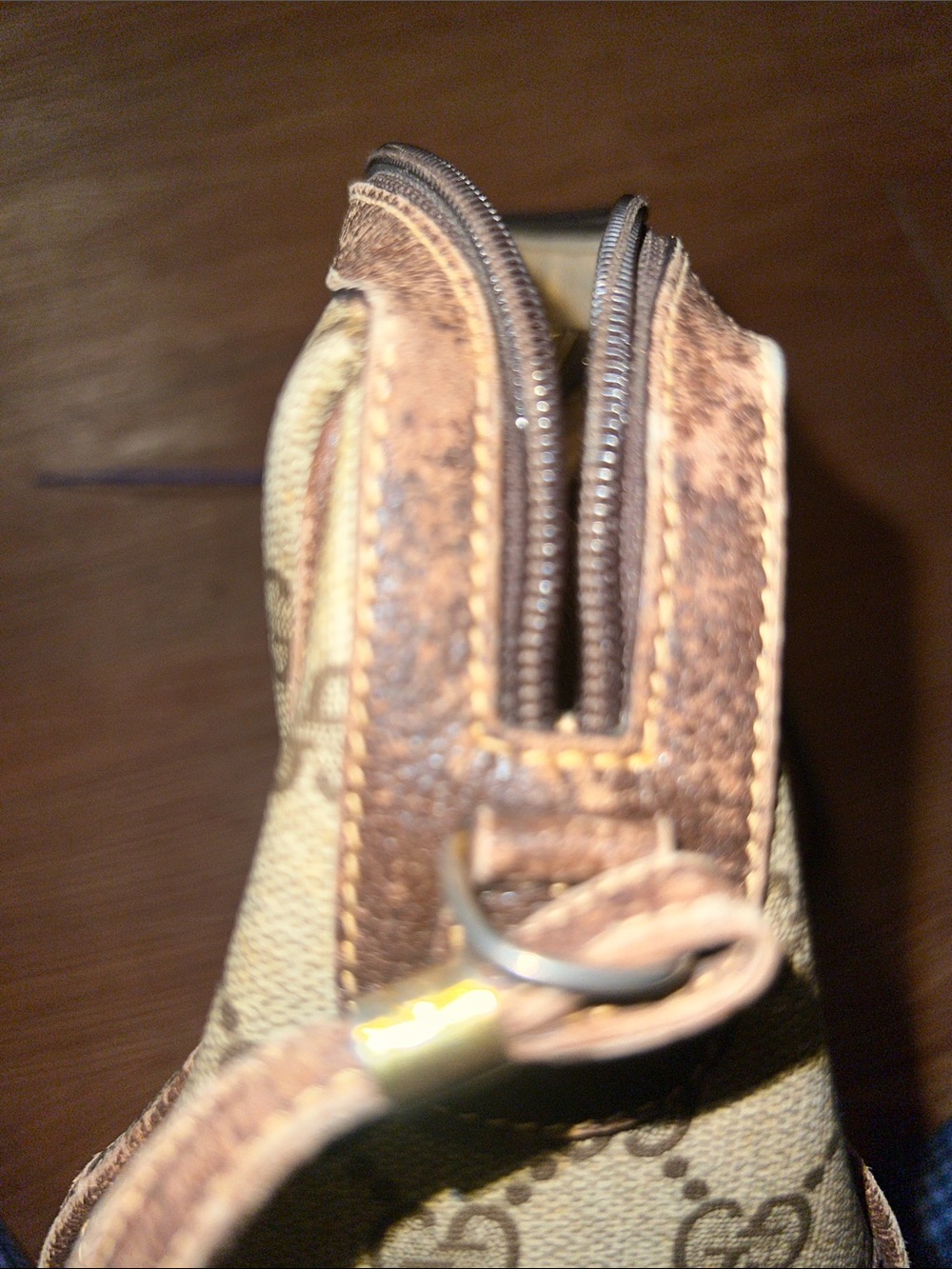 Gucci Beige and Brown GG Canvas Crossbody Bag - Picture 5 of 6